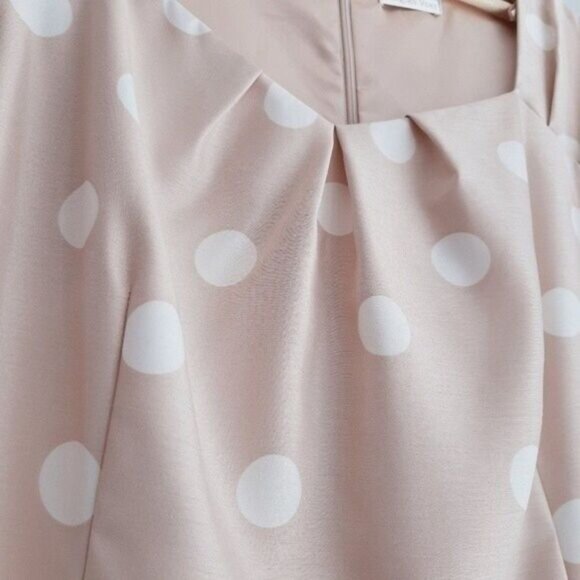 JACQUES VERT \ Sheath Mini Dress Polka-dot Pink & White Sz 20 - Picture 5 of 10